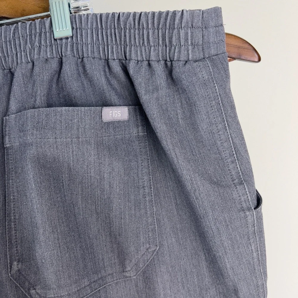 FIGS Technical Collection Scrub Pants Mens L Heather Charcoal Gray Teal